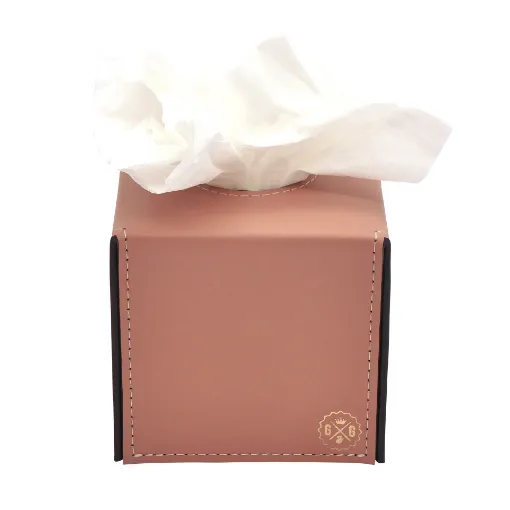 Picture of Collection Paul - Sandalo Leather Cover For Square Tissue Box -  13cm x  13cm x  12cm - Weight : 240 Gr - Gordon & Gaia