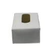 Picture of Collection Paul - White Leather Cover For Rectrangular Tissue Box -  23,5cm x  12,5cm x  7,5cm - Weight : 290 Gr - Gordon & Gaia