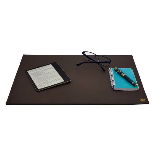 Picture of Collection Armand - Dark Chocolate Leather Desk Pad - Size S -   50,0cm x  35,0cm - Weight : 410 Gr - Gordon & Gaia