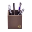 Picture of Collection Armand Taupe Gray Leather Pencil Holder -   8,50cm x  8,50cm x  9,50cm - Weight : 150 Gr - Gordon & Gaia