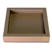 Picture of Collection Colette Square  Rigid Pin Tray Covered In Brown Grained Leather - Medium Size -   25cm x  25cm x  3,5cm - Frame 1.5cm - Weight : 770 Gr - Gordon & Gaia