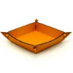 Picture of Collection Arthur - Orange Leather Valet Tray With Eyelets - Size Medium -  18,00cm x  18,00cm x  4,50cm - Weight : 200 Gr - Gordon & Gaia