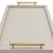 Picture of Collection Madeline Rectangular Tray With Golden Brass Handles - Covered In Gregale Grained Leather - Small Size - 60cm x  40cm x  3,5cm - Frame 2.5cm - Weight : 2750 Gr - Gordon & Gaia