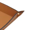 Picture of Collection Arthur - Cinnamon Leather Valet Tray With Eyelets - Size Large -  22,00cm x  22,00cm x  4,50cm - Weight : 260 Gr - Gordon & Gaia