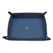 Picture of Collection Arthur - Ocean Blue Leather Valet Tray With Eyelets - Size Large -  22,00cm x  22,00cm x  4,50cm - Weight : 260 Gr - Gordon & Gaia