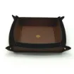 Picture of Collection Arthur - Dark Brown Leather Valet Tray With Eyelets - Size Medium -  18,00cm x  18,00cm x  4,50cm - Weight : 200 Gr - Gordon & Gaia