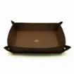 Picture of Collection Arthur - Dark Brown Leather Valet Tray With Eyelets - Size Medium -  18,00cm x  18,00cm x  4,50cm - Weight : 200 Gr - Gordon & Gaia