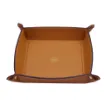 Picture of Collection Arthur - Cinnamon Leather Valet Tray With Eyelets - Size Medium -  18,00cm x  18,00cm x  4,50cm - Weight : 200 Gr - Gordon & Gaia