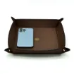 Picture of Collection Arthur - Dark Brown Leather Valet Tray With Eyelets - Size Large -  22,00cm x  22,00cm x  4,50cm - Weight : 260 Gr - Gordon & Gaia