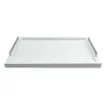 Picture of Collection Louis Rectangular Tray With Hexagonal Chrome Handles - Covered In White Grained Leather - Large Size - 60cm x  40cm x  3,5cm - Frame 2.5cm - Weight : 2750 Gr - Gordon & Gaia