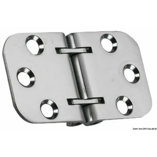 Picture of Mirror polished stainless steel, completely flush for table leaflets. Equipped with a micro-cast central block.