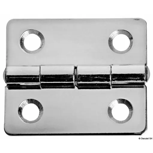 Mirror polished rectangular stainless steel hinges. product image