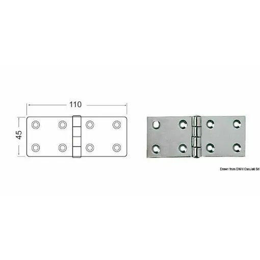 Picture of Stainless steel hinge mm 45x110 - 38.822.05