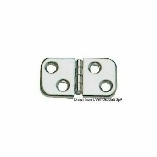 Picture of Mirror-polished and stamped stainless steel hinges.