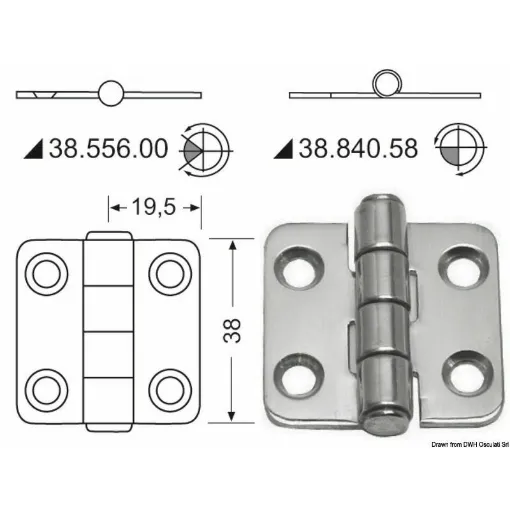 Picture of In stainless steel, mirror polished, with vibration damping through braked central axis.