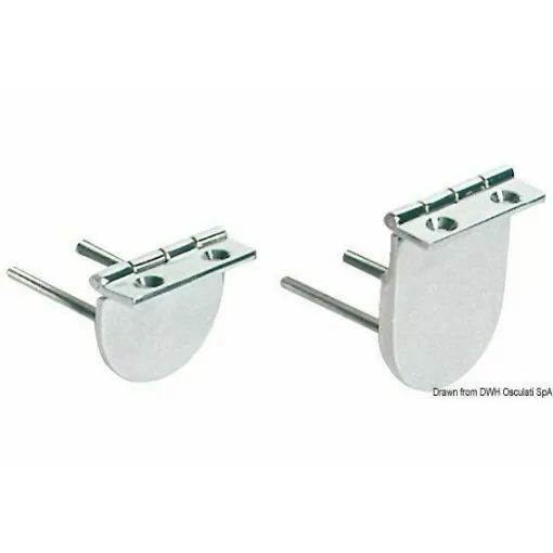 Picture of Stainless steel AISI 316 microfuse hinges, sturdy, mirror polished. Particularly suitable for motor hoods and hatch openings (the 21x65 mm side is fixed vertically). - Stainless steel hinge 103x65 - 38.863.26 - Oem