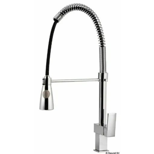 Picture of Square series tap, ceramic mixer. Made of chrome-plated brass with ceramic cartridge.