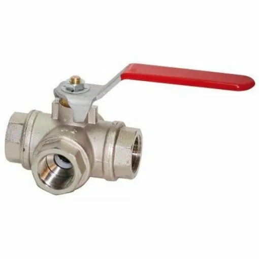 Picture of Three-Way "T" Ball Valve Female-Female-Female, Thread Connection, 1" 1/4, Pn25.