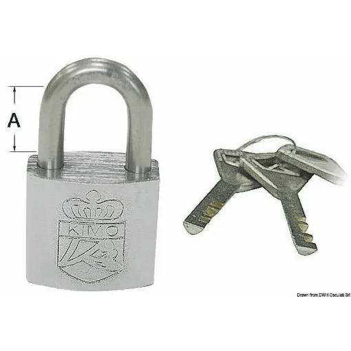 Picture of Chromed brass body, stainless steel bow. - Stainless steel padlock 25x19 mm - 38.021.25 - Oem