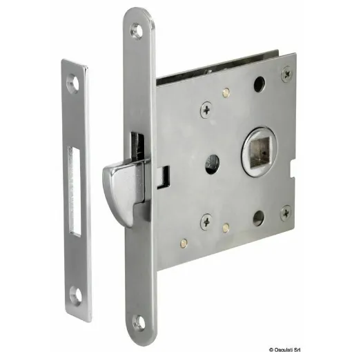 Picture of In chrome-plated brass, suitable for thin doors as well.