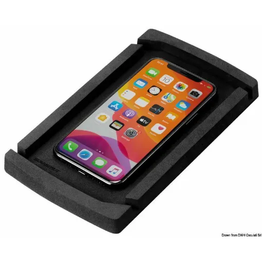 Picture of Keep your phone safe and charge it wirelessly at the same time. You can keep your phone securely on board, in sight, charged, and ready to go. Designed to be installed on any flat surface. Simply place your phone in the center of the mat and start wireless charging immediately (Qi certified article).