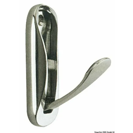 Picture of With stainless steel spring. - Chrome-plated brass coat hanger 75x25 mm - 38.104.01. - Oem