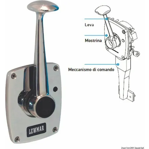 Designed exclusively for Lewmar, this motor control is non-magnetic, so it can be mounted on the column or on the bulkhead without interfering with the compass. Made of 316 stainless steel, it is equipped with a straight lever and a neutral engagement button. product image