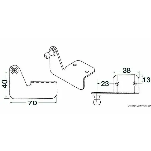 Picture of Left pivot pin snap-in plate - 38.013.16 - Plate - ball release right - 38.013.19 - Oem