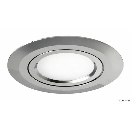 Picture of Chrome-plated lightweight alloy carcass, stainless steel accessories. Polycarbonate lens. LED 3030, warm light. - Adjustable ceiling light LED white 2W - 13.437.20 - Oem