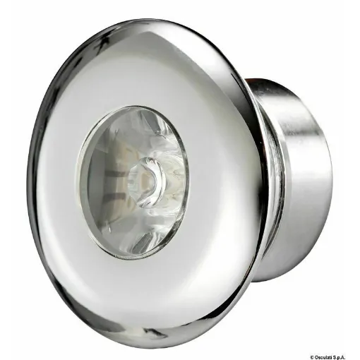 Picture of Mirror polished microcast stainless steel. Polycarbonate lens. - Courtesy red LED light - 13.429.06 - Oem