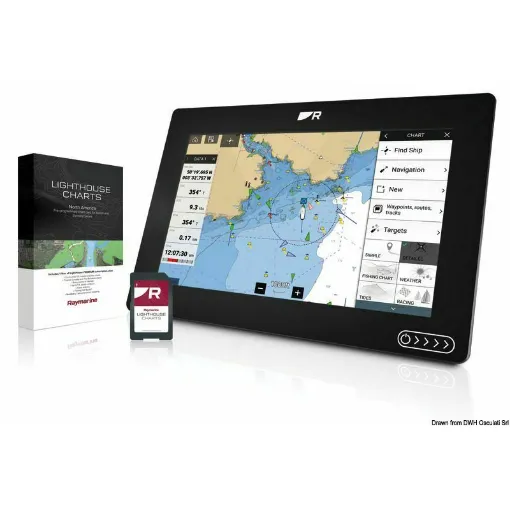 Picture of The new Raymarine Lighthouse Charts guarantee exceptional detail. Flexible, they allow you to be downloaded directly onto Axiom and Element displays through the dedicated RayConnect app. With the purchase of the chart, you will have the possibility to download two zones. The Premium version includes satellite images and points of interest such as service centers, distributors, workshops, services,