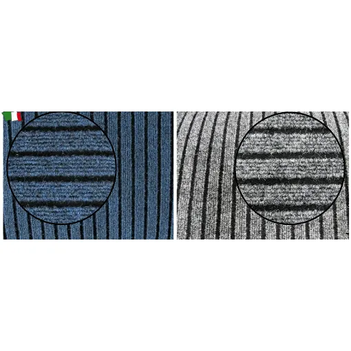 Picture of Striped Blue - Black Carpet H.200 Cm