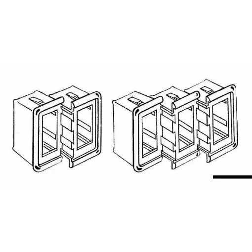 Picture of Plastic frames designed to form a single panel with CarlingSwitch and similar switches. - Black right/left plastic frame - 14.197.02 - Carling Switch