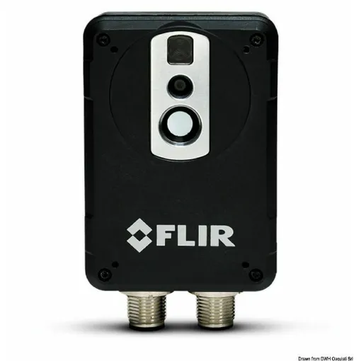 Picture of FLIR AX8 combines thermographic functions and a thermal camera in a package for continuous temperature monitoring and alarm generation. Compact and easy to install, AX8 continuously monitors critical equipment on the boat, such as engines, exhaust manifolds, and bearings, and detects problems before they can leave you stranded at sea. - Identify potential issues before they occur. - Thermal alarm