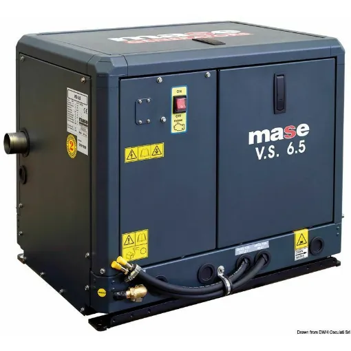 Picture of Latest generation variable speed generators. They offer significant benefits to builders and shipowners due to their smaller size and modulated power. The motor speed control system allows for generating only the required energy, reducing emissions and consumption. A cooling system with a water/air intercooler allows for complete detachment of the generator set from external environmental conditio