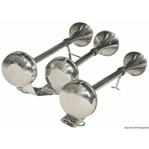 Picture of Body and horns in stainless steel. Single or two-tone sound.