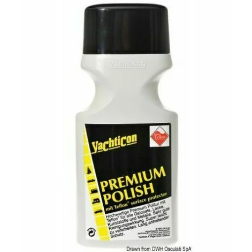 Picture of This is a Teflon-based polish that guarantees long-lasting protection and an extremely shiny and water-repellent surface. If used on the hull, it makes it particularly smooth, and therefore it is recommended for racing boats. 500 ml packaging.