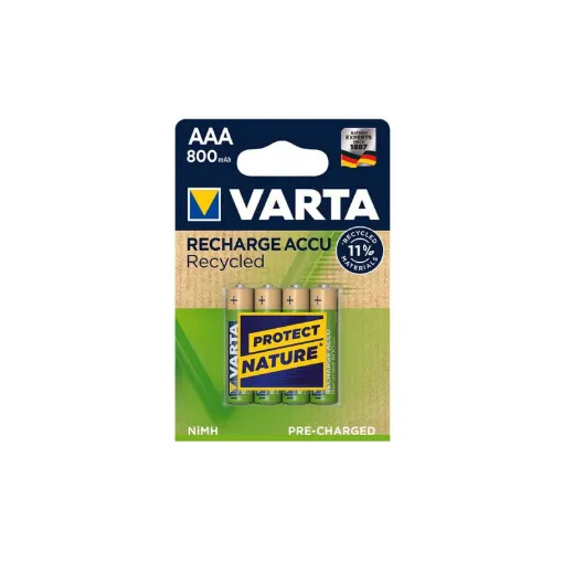 Picture of 4 VARTA AAA Rechargeable LR03 Batteries 800mAh recycled