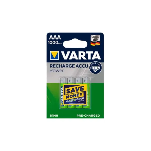 Picture of 4 LR03 VARTA AAA Accu Power Rechargeable Batteries 1000mAh