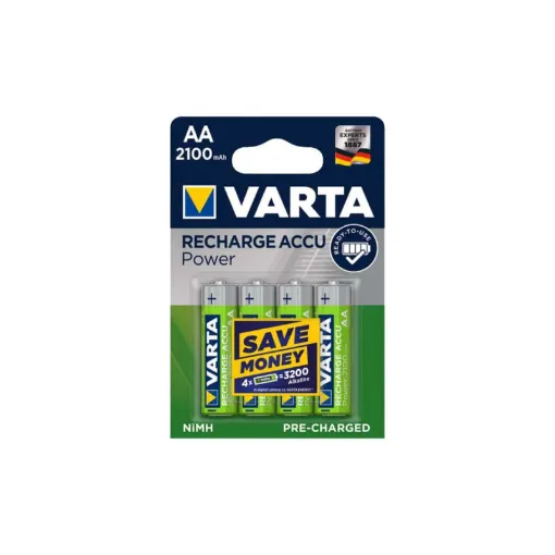 Picture of 4 LR06 VARTA AA Accu Power Rechargeable Batteries 2100mAh