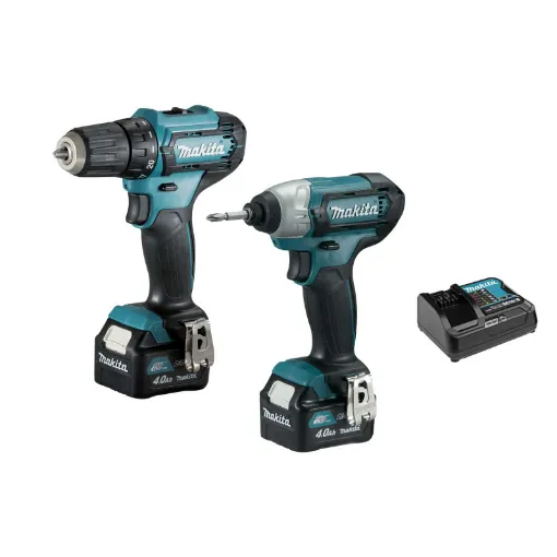 Picture of Set of 2 Makita CLX224SMJ machines - Drill Driver - Impact Driver - 2 batteries 4.0Ah - 1 charger