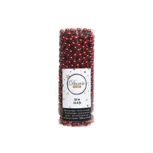 DECORIS - Red Decorative Christmas Bead Chain 10m - 71860 product image