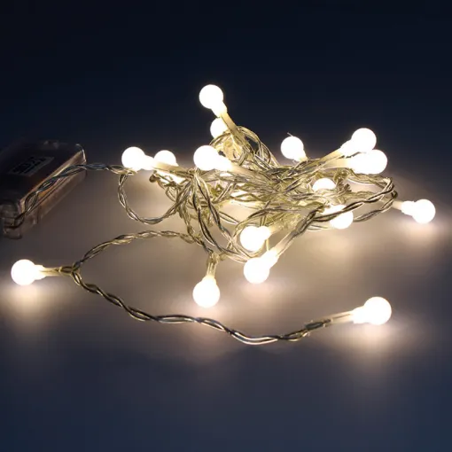 Picture of Battery-operated garland 10 warm white spherical LEDs 1.4m