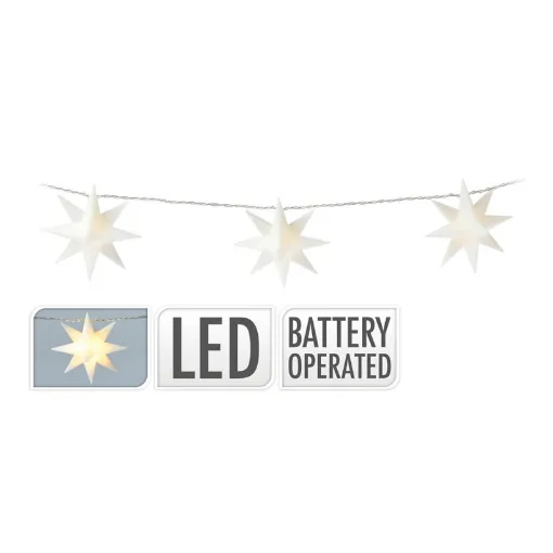 Picture of Decorative star garland 10 LEDs warm white light. 1.8m