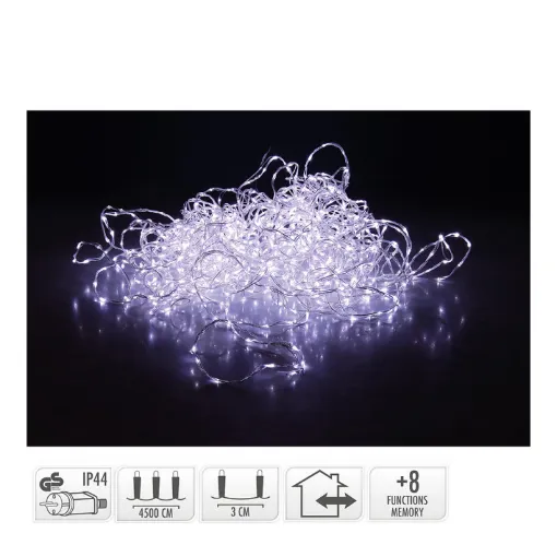 Picture of Soft wire garland 1500 cold white LEDs 8 functions 48m