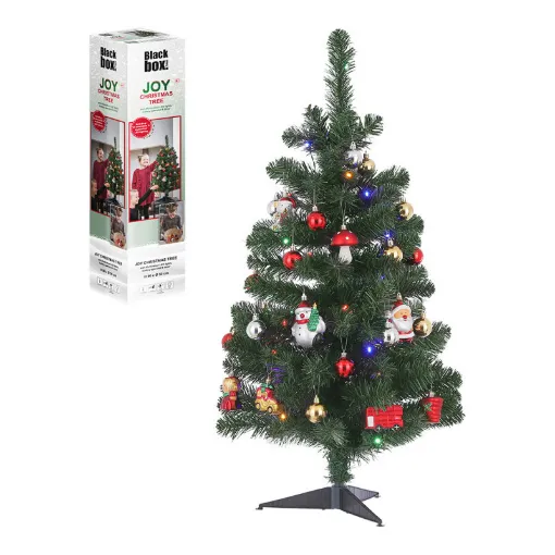 Picture of Children's Christmas tree kit with decorations and LED lights 90cm