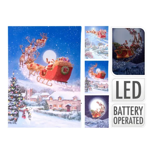 Picture of Christmas painting for children LED 28x38cm assorted mod.