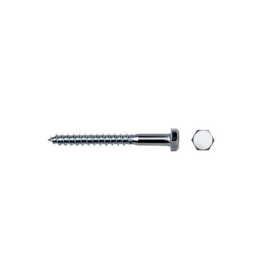 Picture of Box of 100 Semi-threaded Screws CELO REF 571 6x50mm ZINC-PLATED