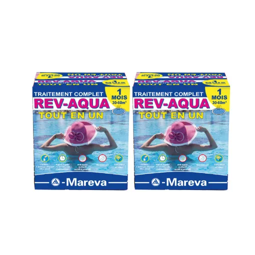 Picture of Set of 2 Rev-Aqua MAREVA complete treatment kits for pools of 30 to 60 m3 - 2 months