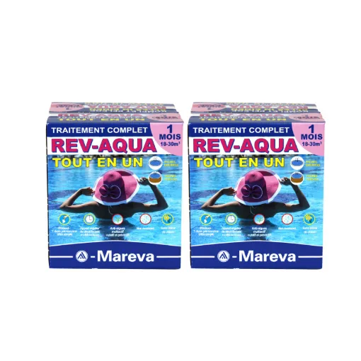 Picture of Set of 2 Rev-Aqua MAREVA complete treatment kits for pools of 18 to 30 m3 - 2 months